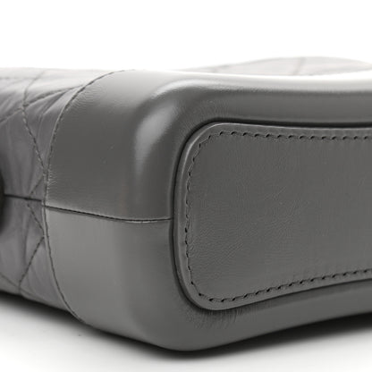 Chanel Aged Calfskin Quilted Small Gabrielle Hobo Dark Grey 9 of 11