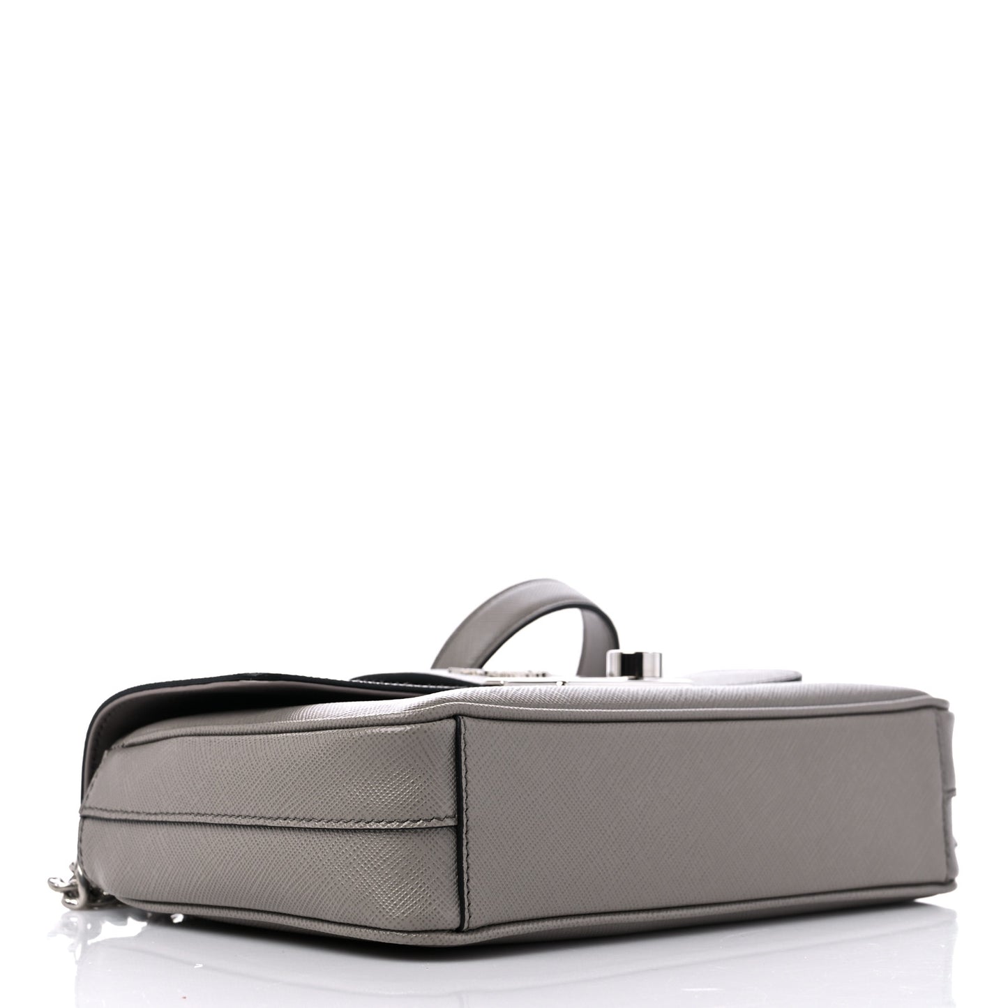 Saffiano Pattina Sound Chain Crossbody Bag Grey