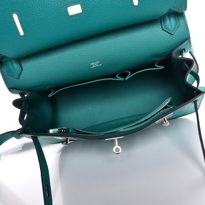 Hermes Taurillon Clemence Jypsiere 28 Bleu Paon 5 of 8