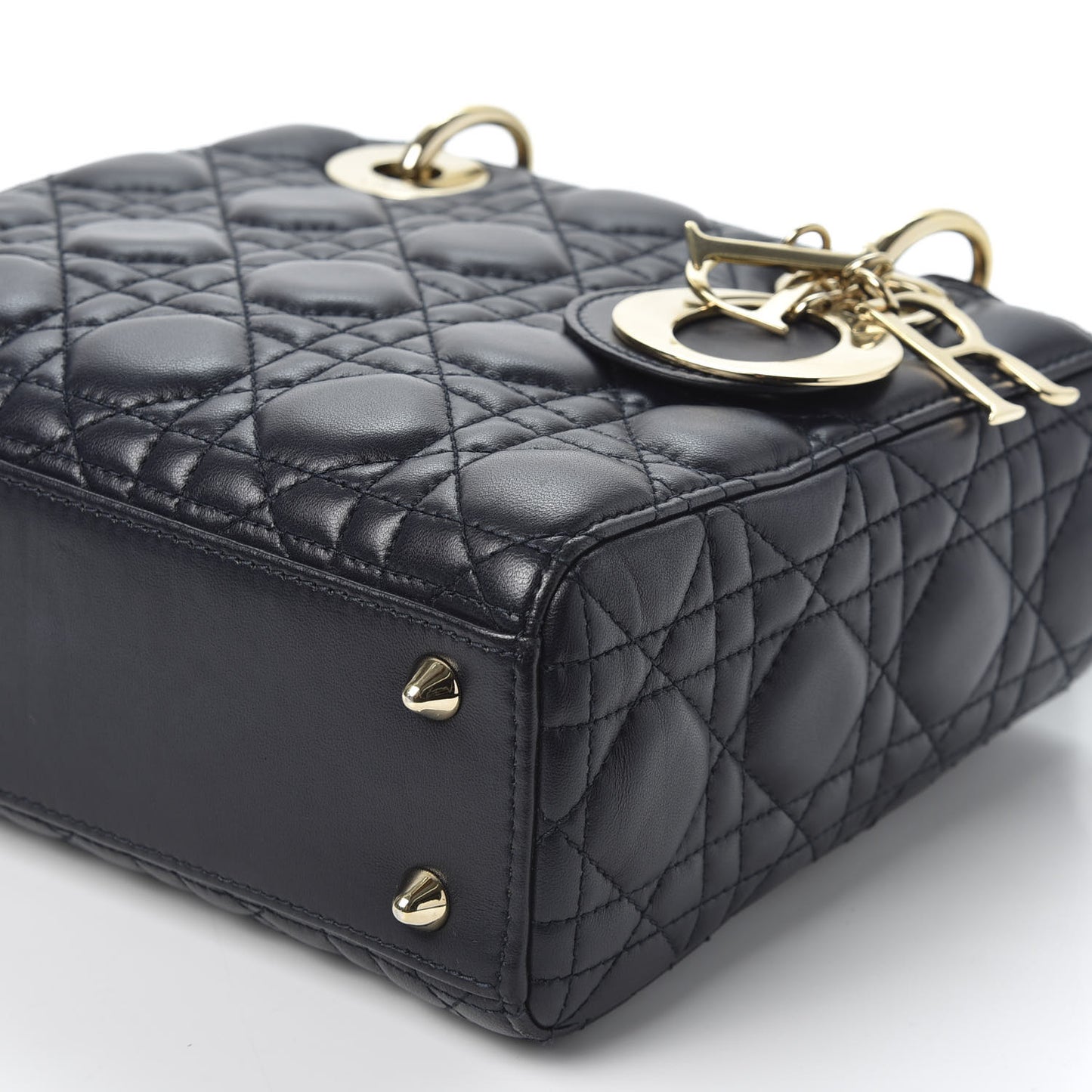 Lambskin Cannage Small Lucky Badges My Lady Dior Navy