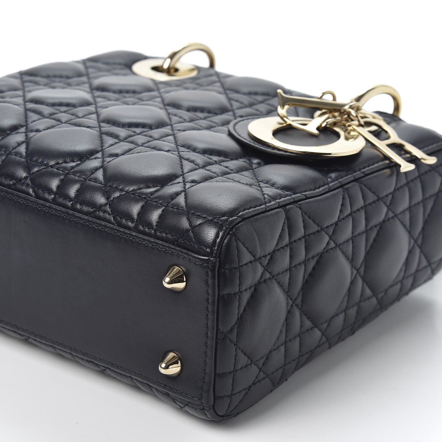 Christian Dior Lambskin Cannage Small Lucky Badges My Lady Dior Navy 6 of 13