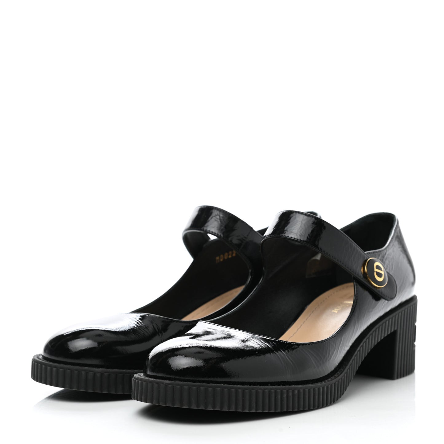 Crinkled Calfskin D-Doll 55mm Pumps 37.5 Black