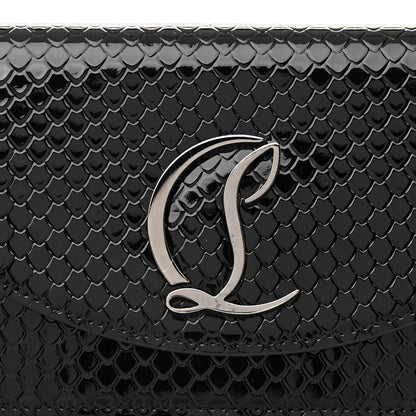 Christian Louboutin Patent Embossed Python Loubi54 Crossbody Clutch Black 7 of 10