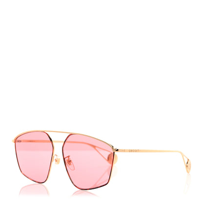 Gucci Square Frame GG0437SA Sunglasses Gold 1 of 8