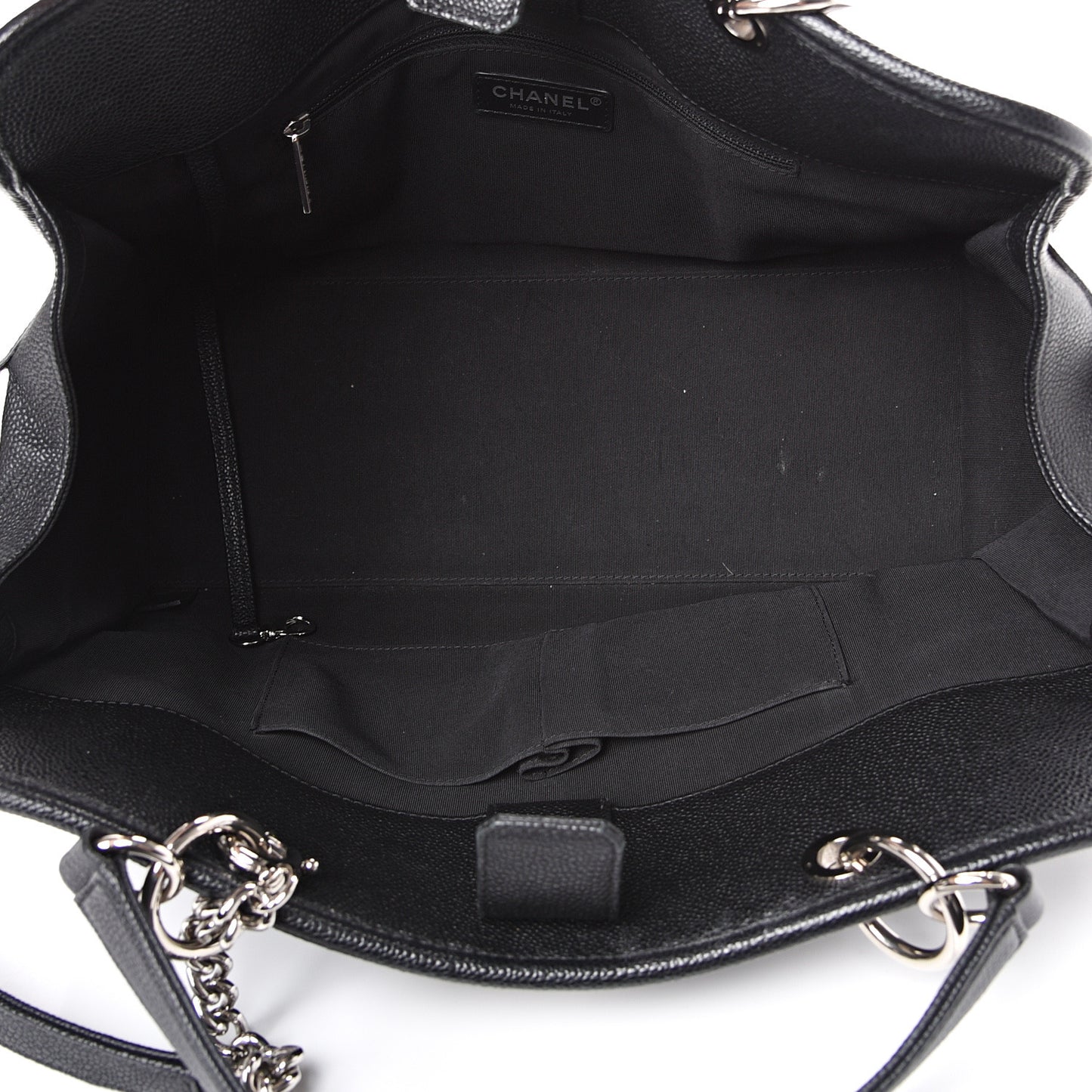 Caviar Stitched Shopping Tote Black