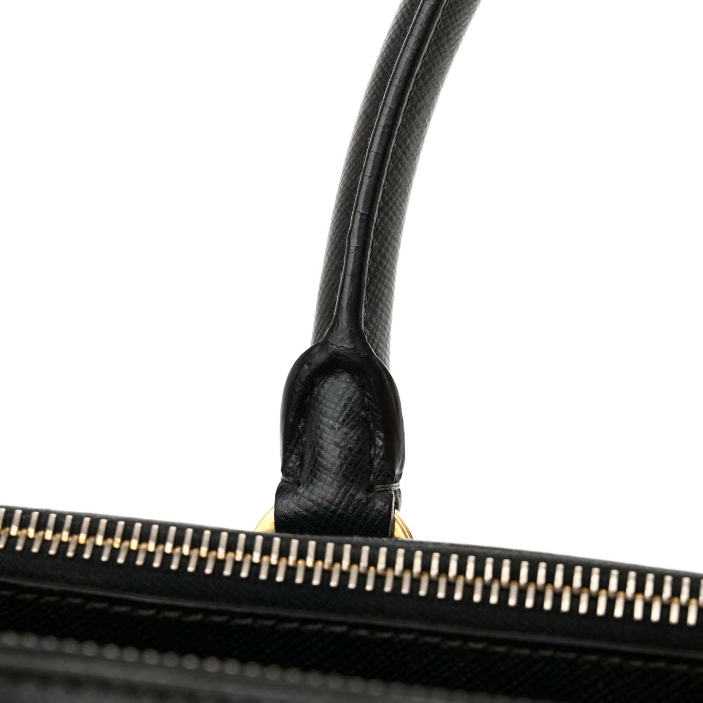 Saffiano Lux Medium Galleria Double Zip Tote Black
