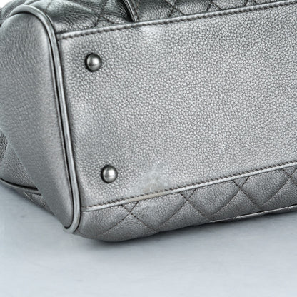 Chanel Metallic Grained Calfskin Quilted Large Casual Pocket Tote Silver 5 of 9