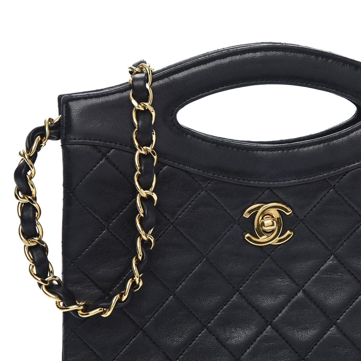 Chanel Lambskin Quilted CC Shoulder Bag Black 11 of 12