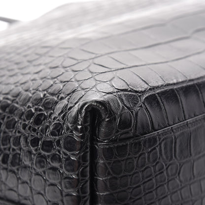 Saint Laurent Calfskin Crocodile Embossed Bold Shopper Tote Black 12 of 12
