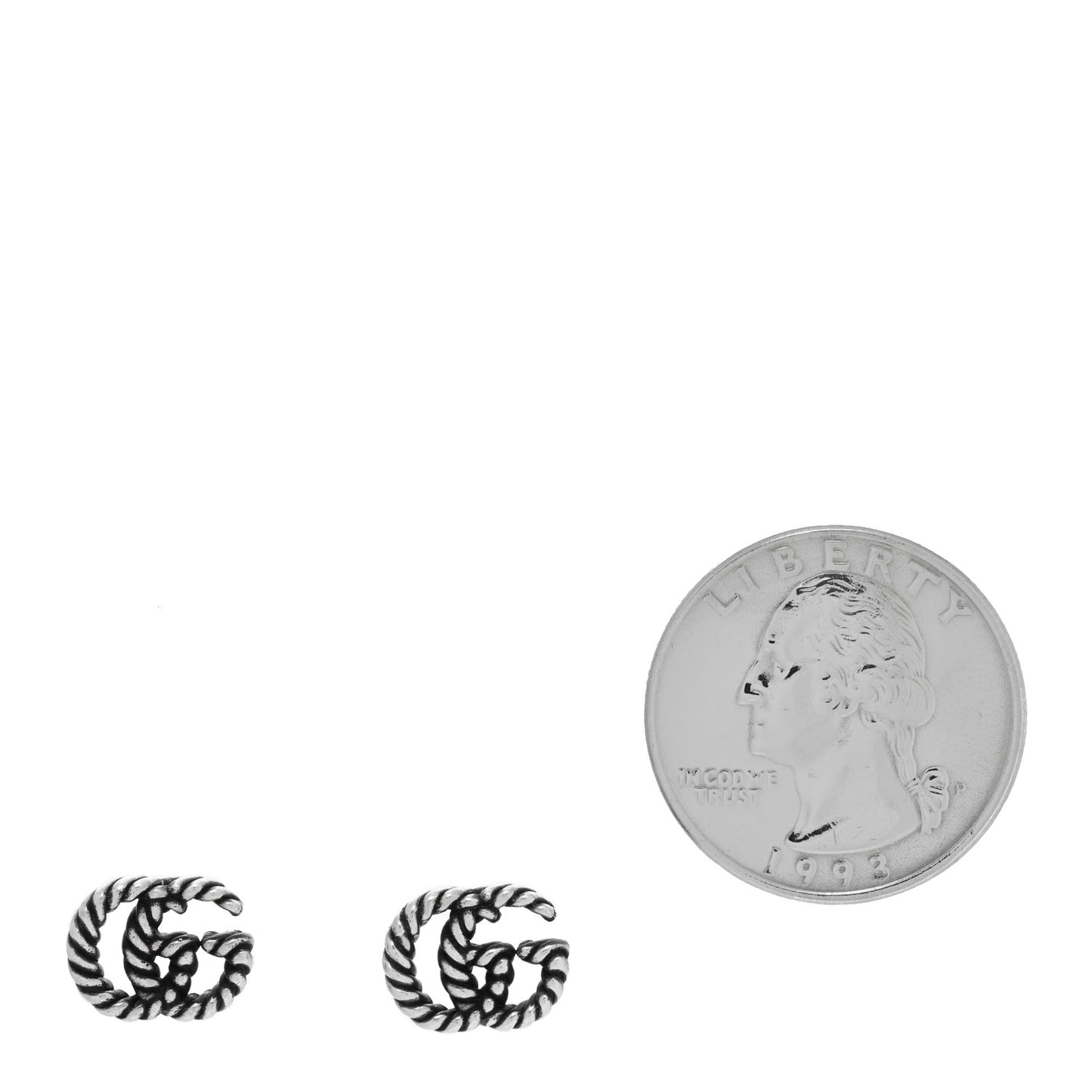 Sterling Silver Torchon Double G Earrings