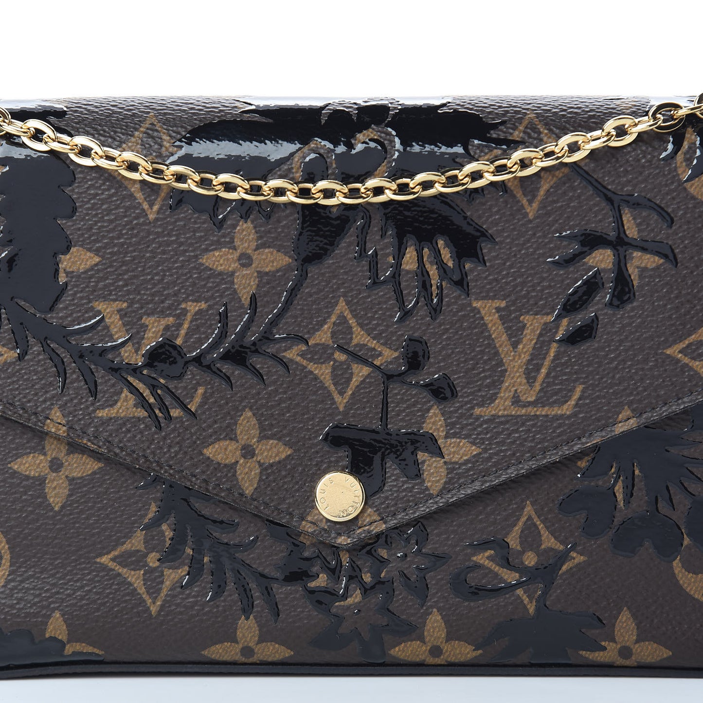 Monogram Blossom Pochette Felicie Chain Wallet Black