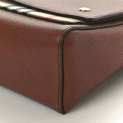 Burberry Grainy Calfskin Vintage Check Note Crossbody Bag Malt Brown 9 of 10