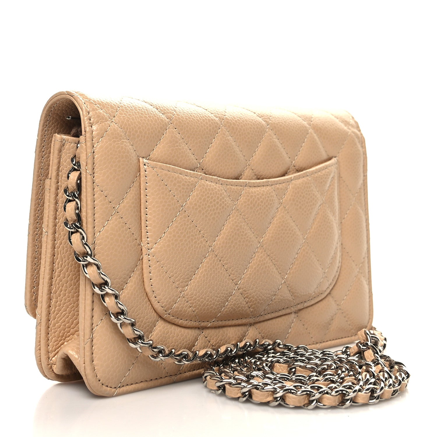 Chanel Caviar Quilted Wallet on Chain WOC Beige Clair 3 of 10