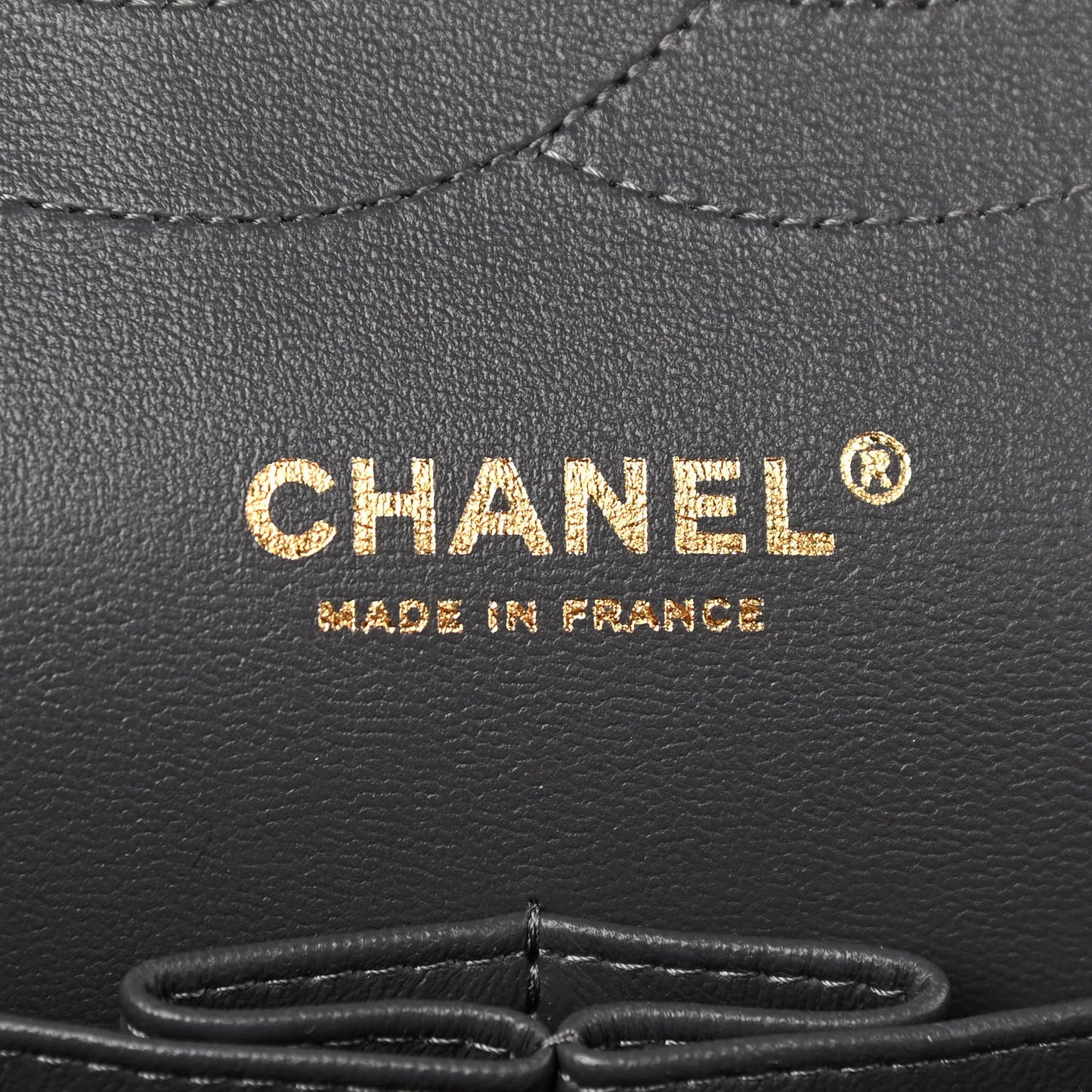 Caviar Quilted Jumbo Double Flap Dark Grey