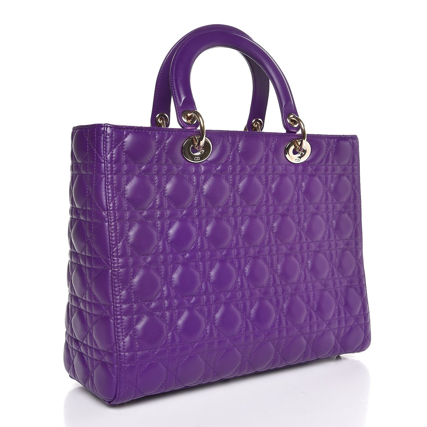 Lambskin Cannage Large Lady Dior Purple