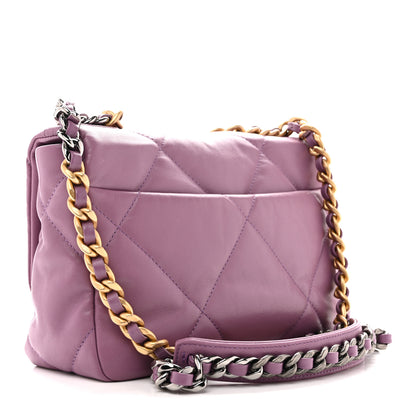 Chanel Goatskin Quilted Medium Chanel 19 Flap Purple 3 of 12