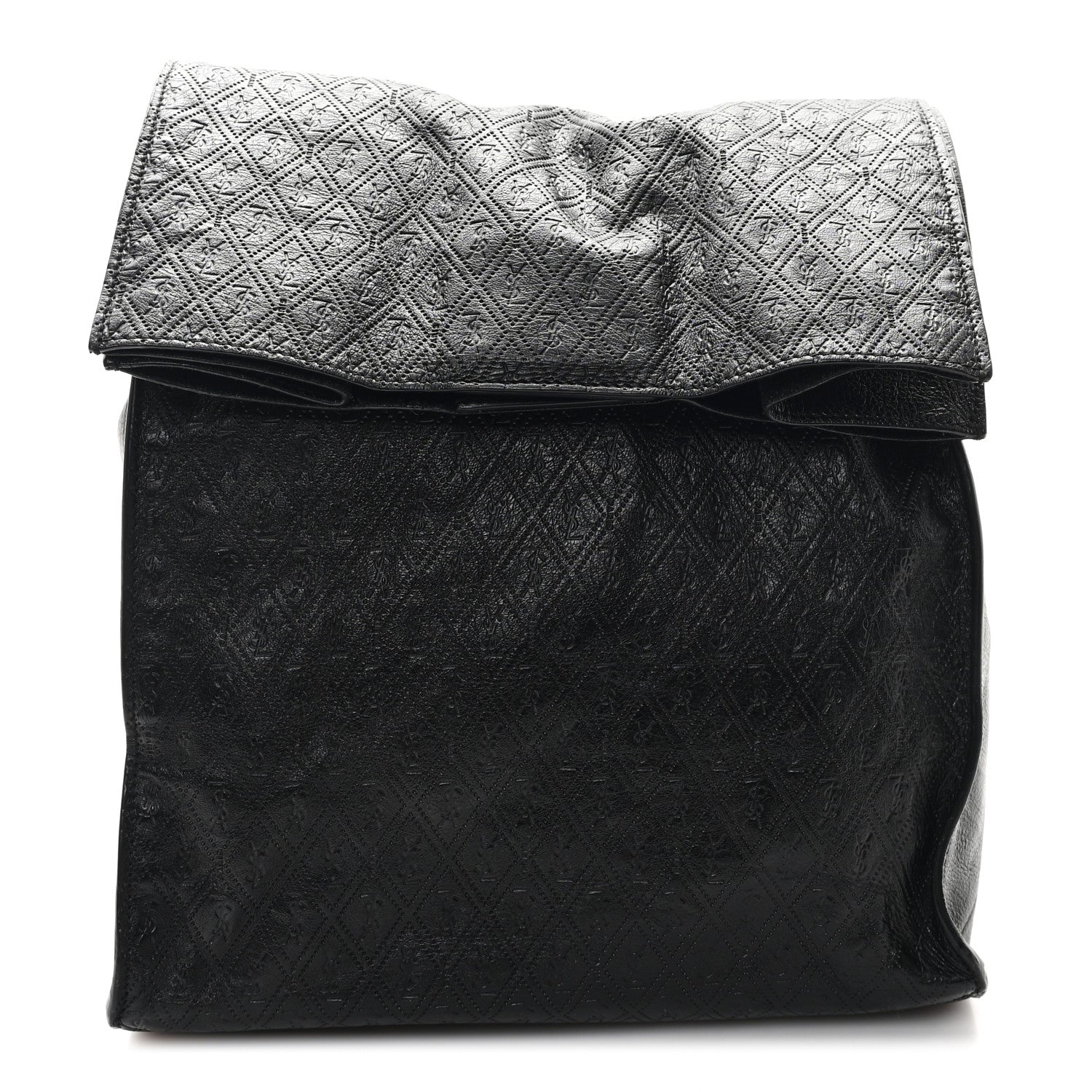 Saint Laurent Calfskin Monogram Deli Paper Bag Vintage Black 1 of 8