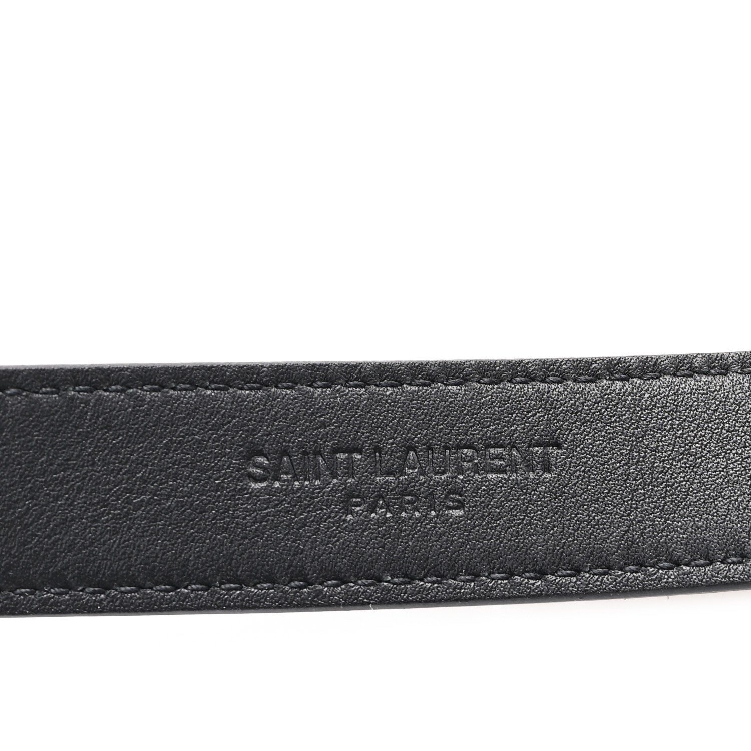 Saint Laurent Suede Monogram Cassandre Extra Thin Square Buckle Belt 75 30 Black 4 of 5