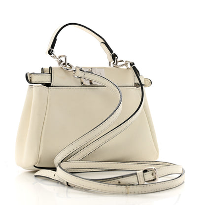 Fendi Shiny Nappa Micro Peekaboo Iconic Satchel White 2 of 13