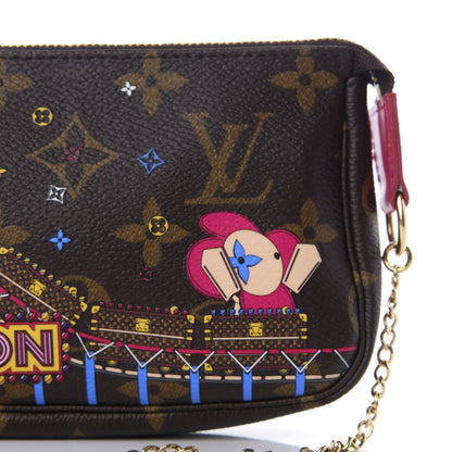 Louis Vuitton Monogram 2020 Christmas Animation Roller Coaster Mini Pochette Accessories Pivoine 6 of 7