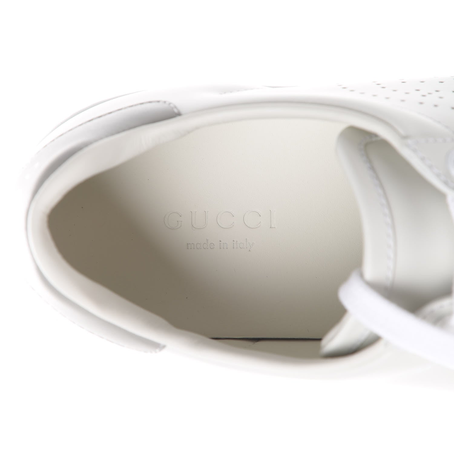 Gucci Calfskin Interlocking G Perforated Womens Ace Sneakers 36 White Grey Sky 7 of 8