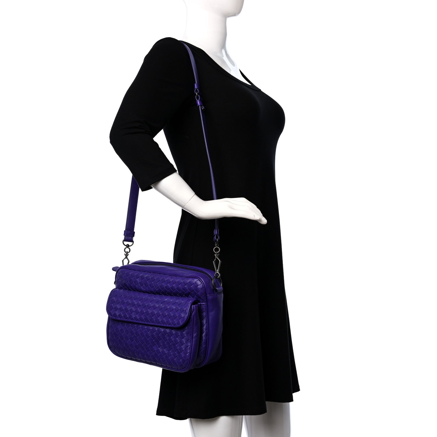 Bottega Veneta Nappa Intrecciato Messenger Bag Purple 2 of 8