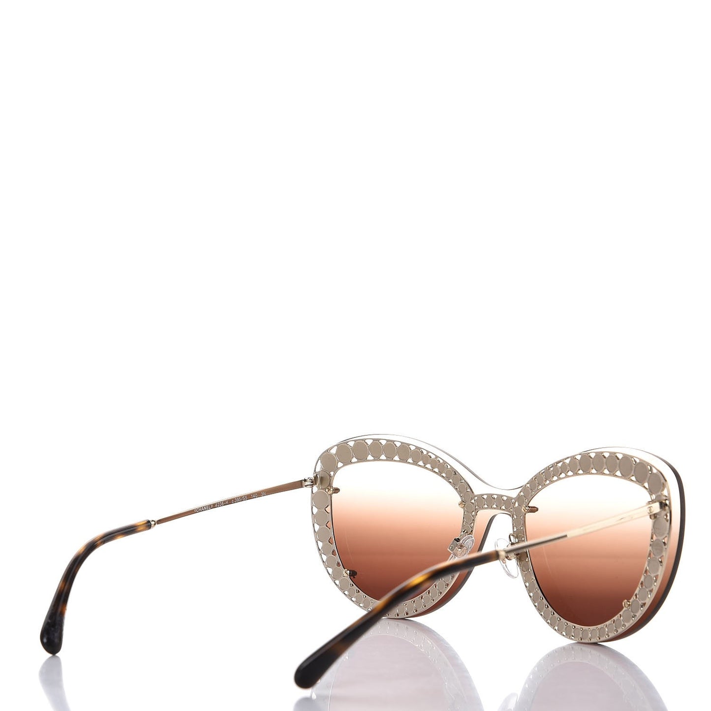 Acetate Metal Pearl Butterfly Sunglasses 4236-H Brown