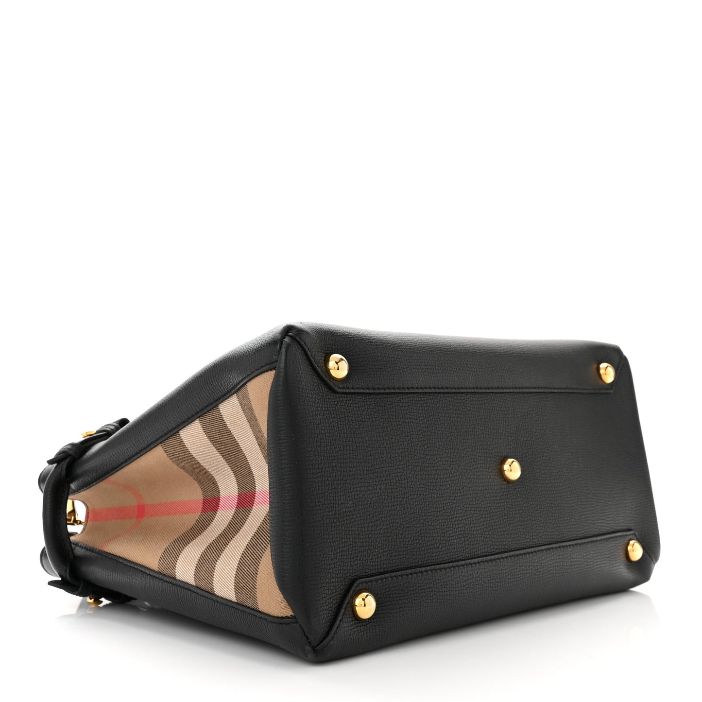Derby Calfskin House Check Medium Banner Tote Black