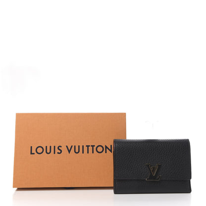 Louis Vuitton Taurillon Capucines Compact Wallet Black 9 of 9