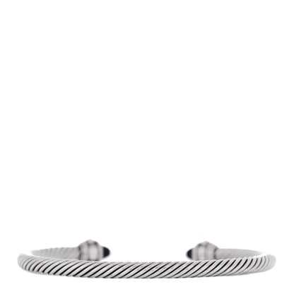 David Yurman Sterling Silver 18K Yellow Gold Black Onyx 4mm Cable Renaissance Bracelet 3 of 5