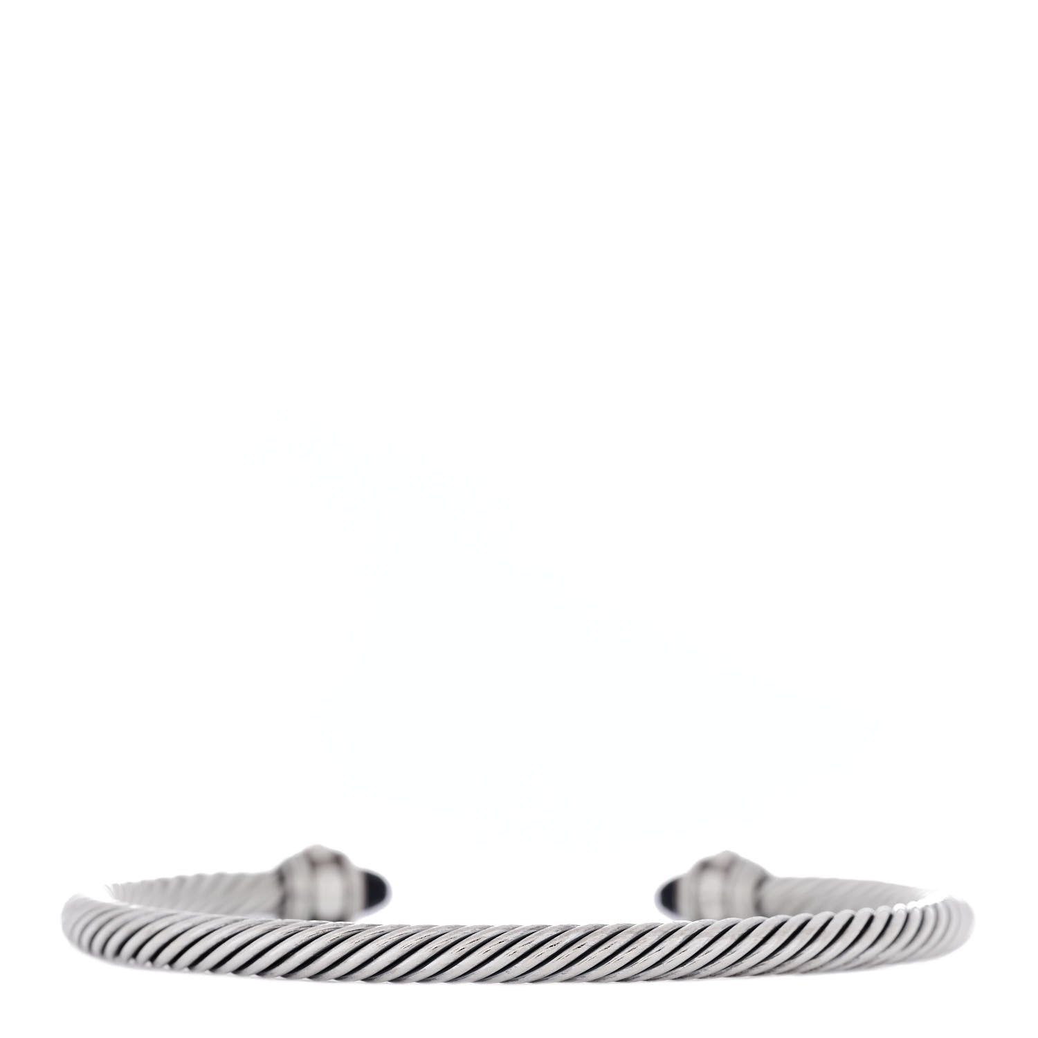 David Yurman Sterling Silver 18K Yellow Gold Black Onyx 4mm Cable Renaissance Bracelet 3 of 5