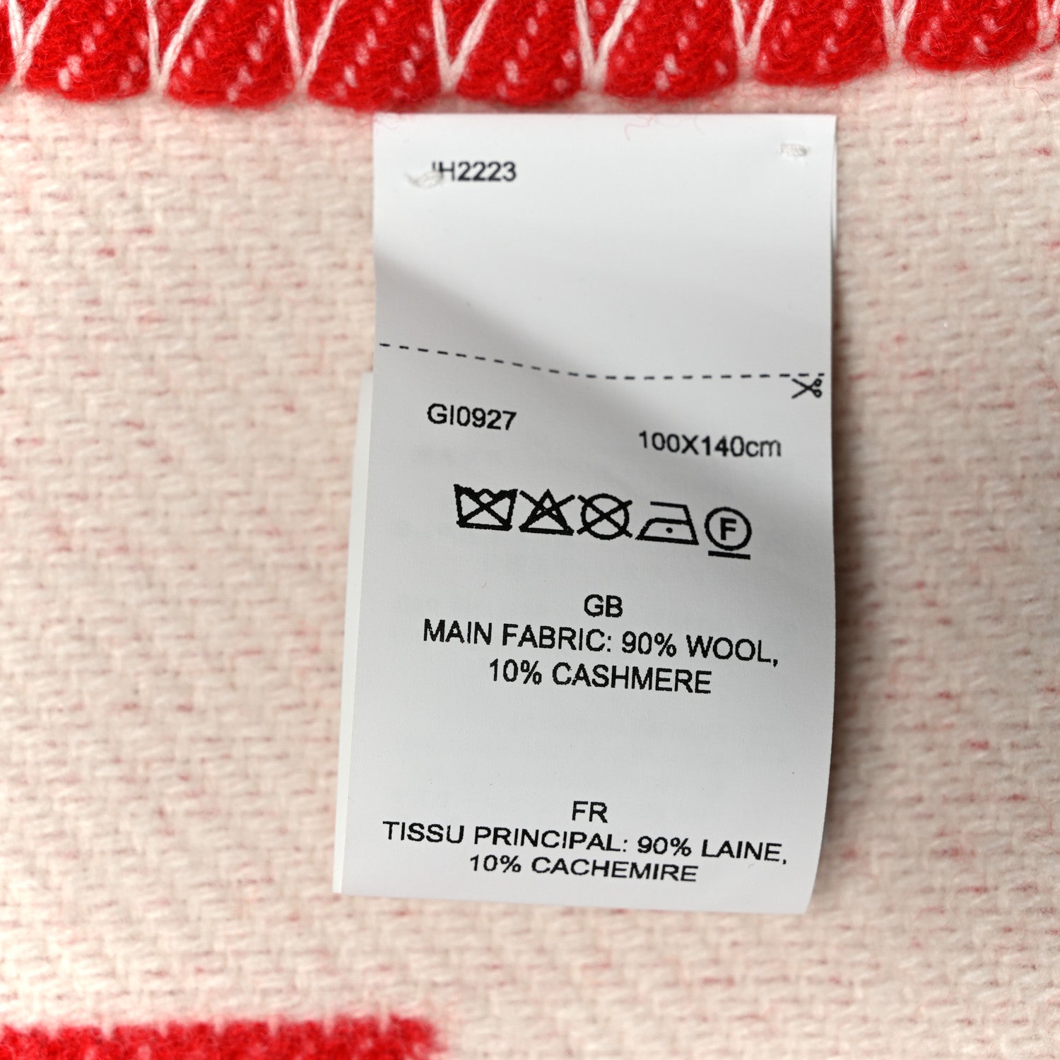 Louis Vuitton Wool Balloon Plaid Montgolf Blanket Red White 3 of 3
