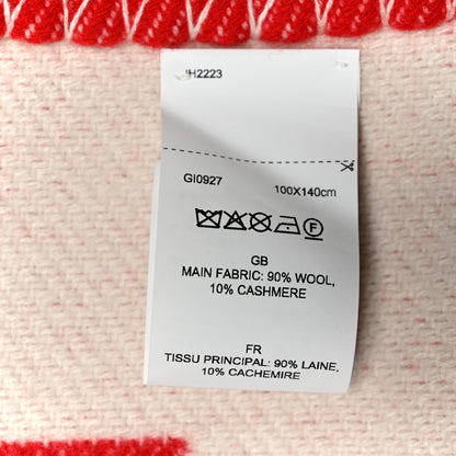 Louis Vuitton Wool Balloon Plaid Montgolf Blanket Red White 3 of 3