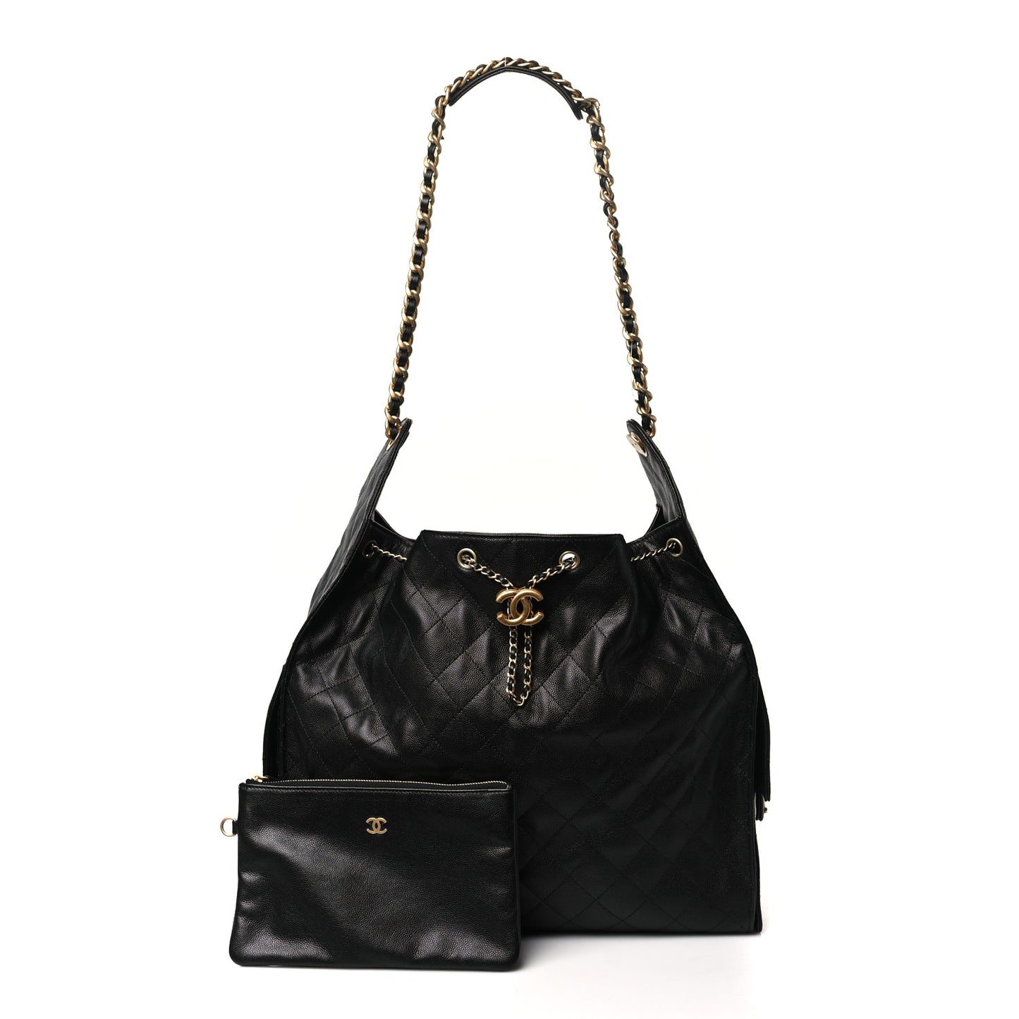 Caviar Quilted Medium Chanel 25 Handbag Black