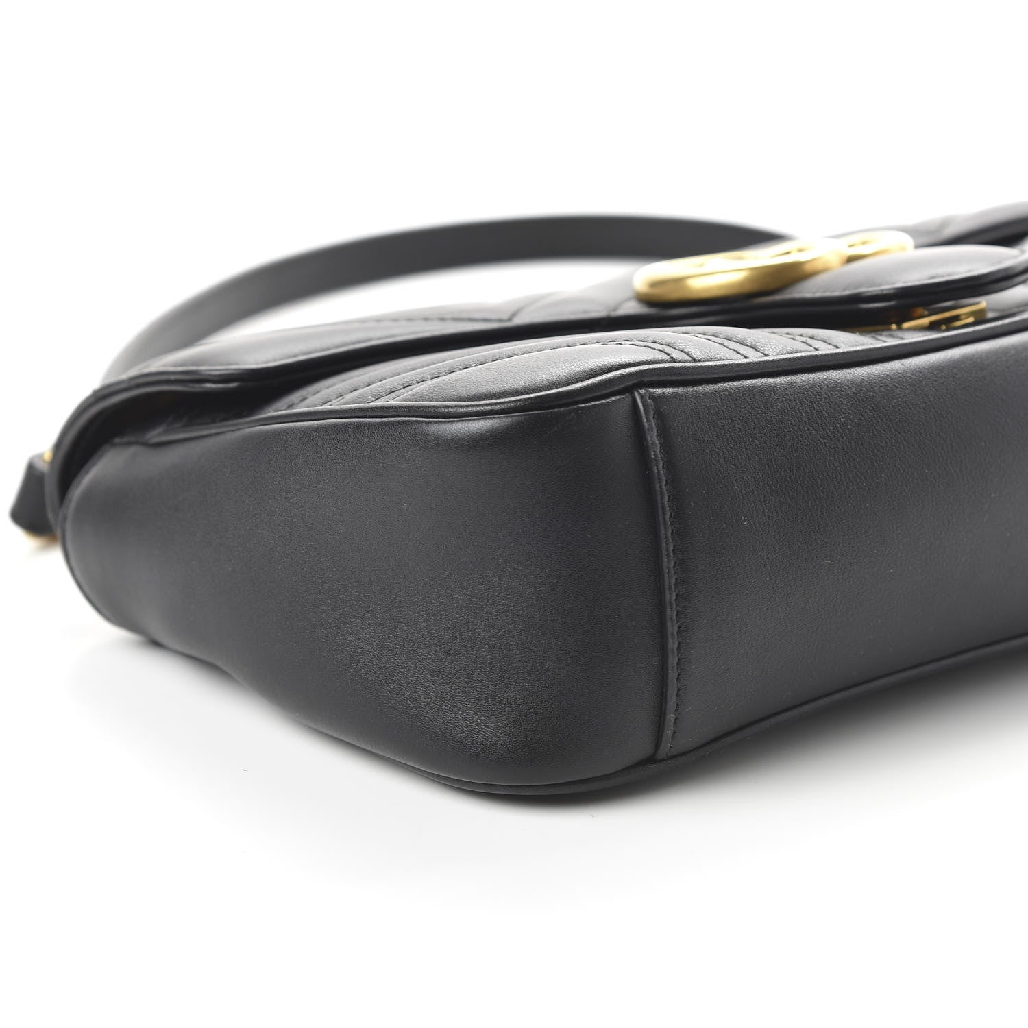 Gucci Calfskin Matelasse Small GG Marmont Shoulder Bag Black 6 of 10