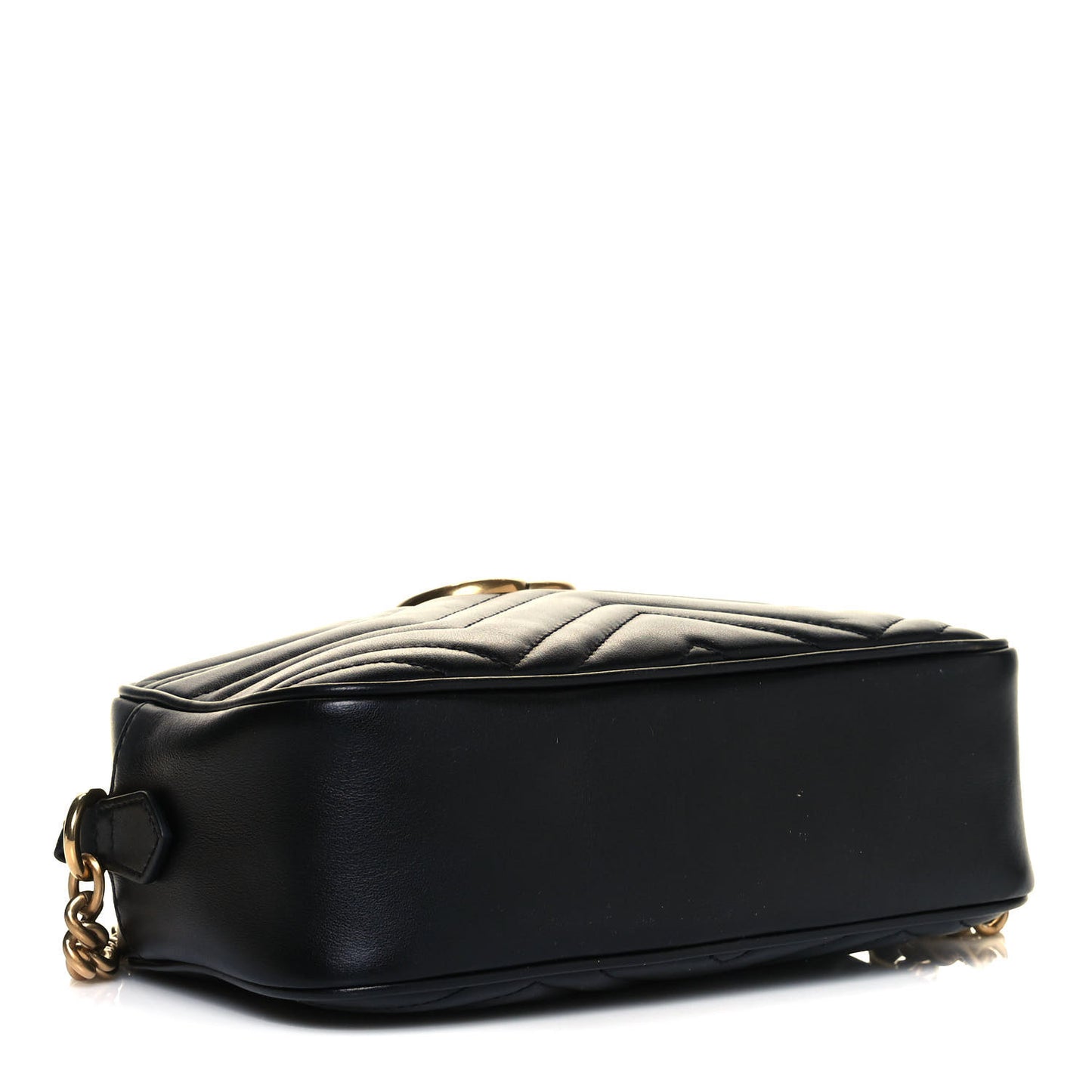 Calfskin Matelasse Small GG Marmont Chain Shoulder Bag Black