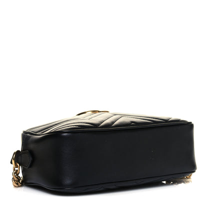 Gucci Calfskin Matelasse Small GG Marmont Chain Shoulder Bag Black 4 of 16