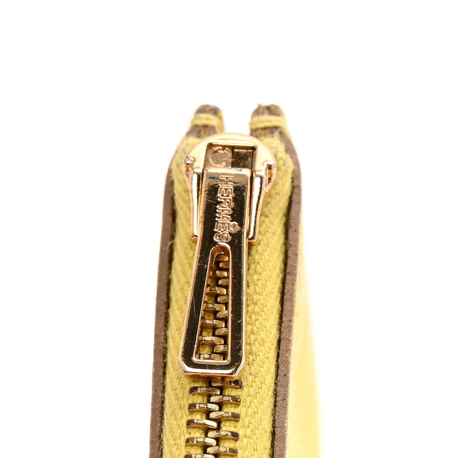 Hermes Evercolor Bi-Color Roulis Slim Wallet Gold Lime 10 of 11