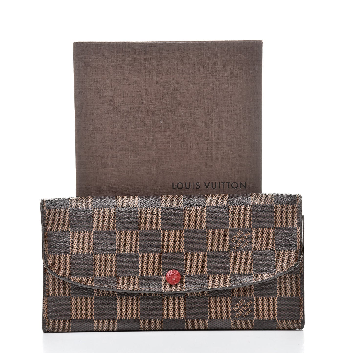 Damier Ebene Emilie Wallet Red