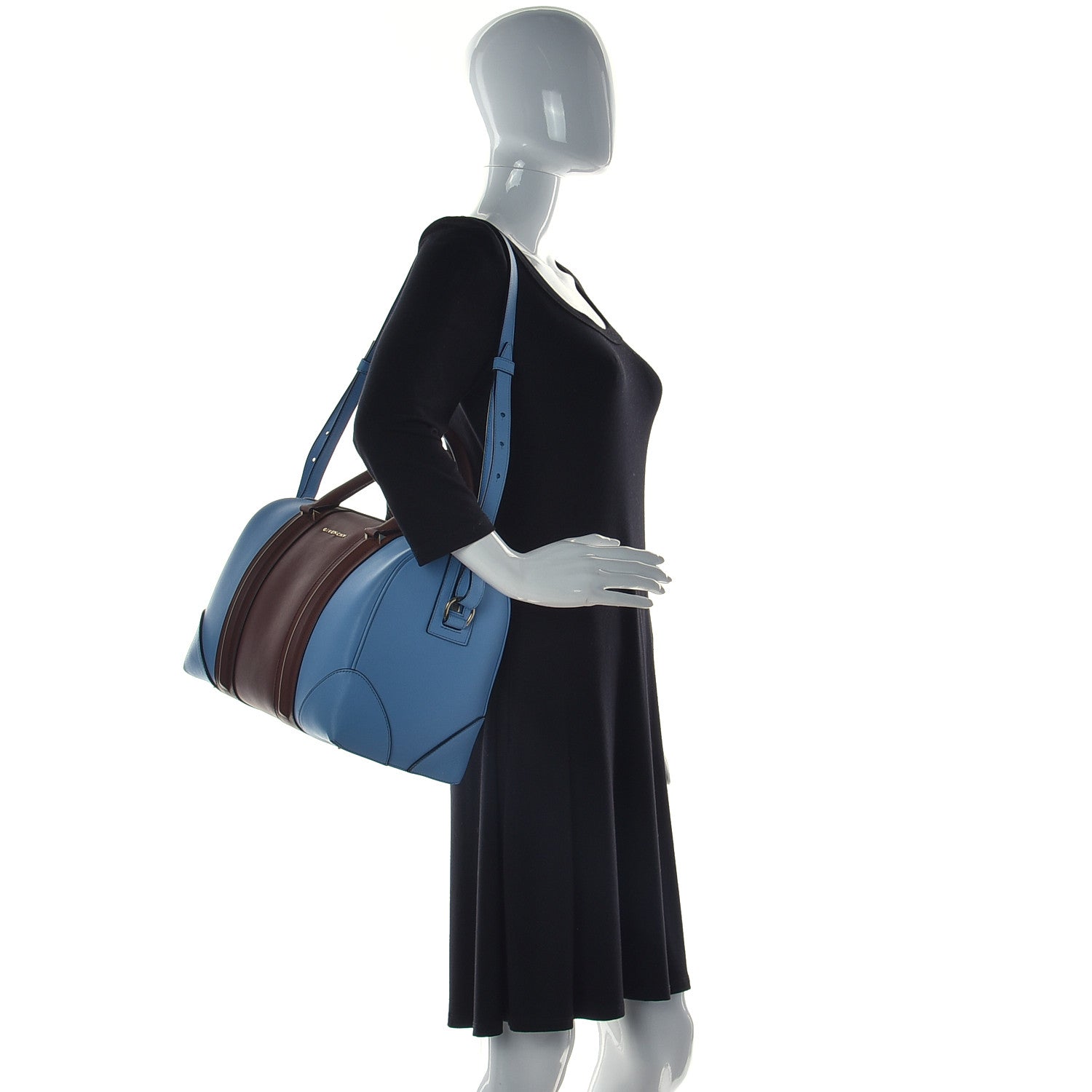 Givenchy Goatskin Colorblock Medium Lucrezia Blue Brown 2 of 17