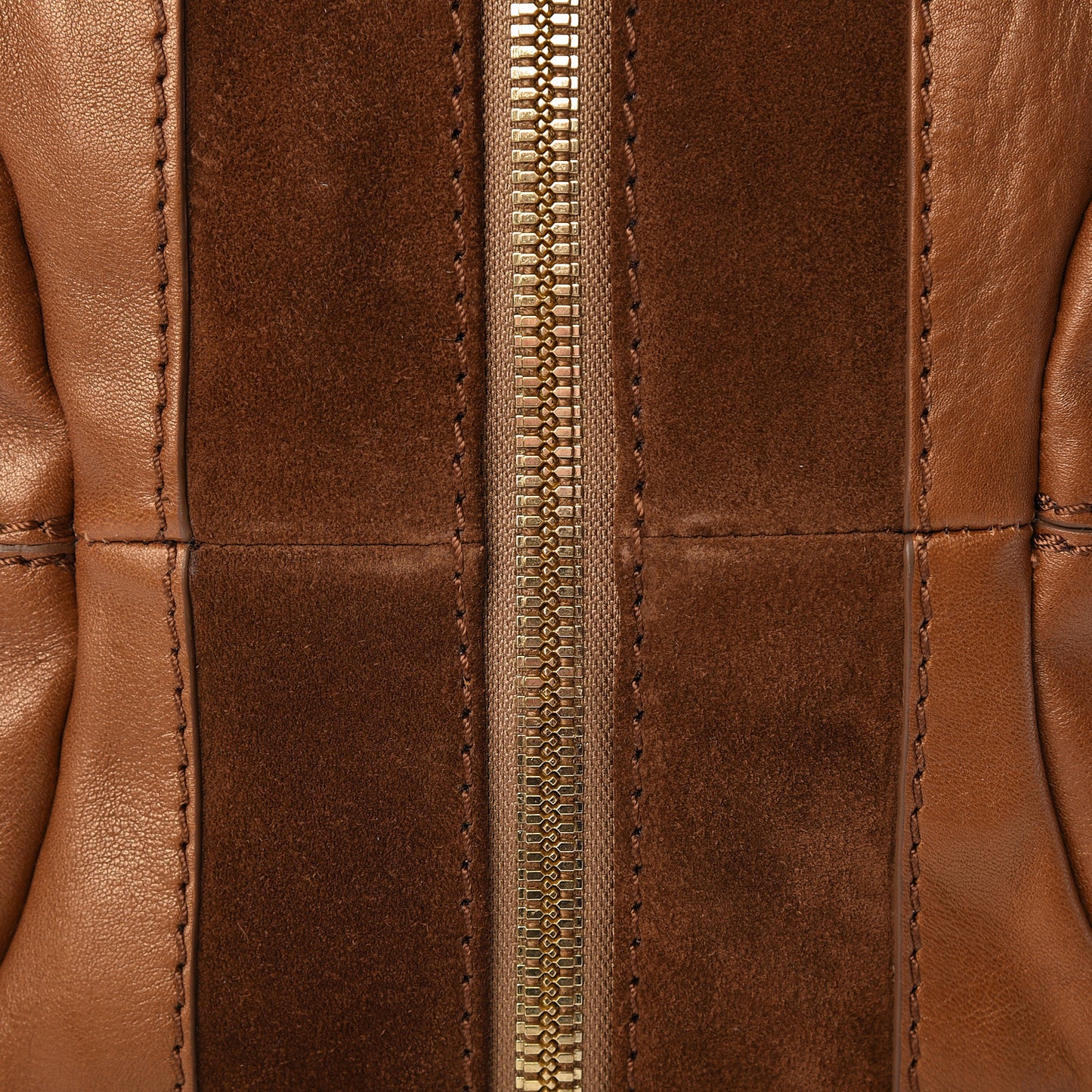 Calfskin Suede Mandah Shoulder Bag Brown