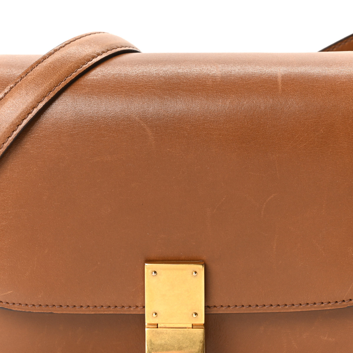 Celine Smooth Calfskin Small Classic Box Flap Bag Camel 9 of 11