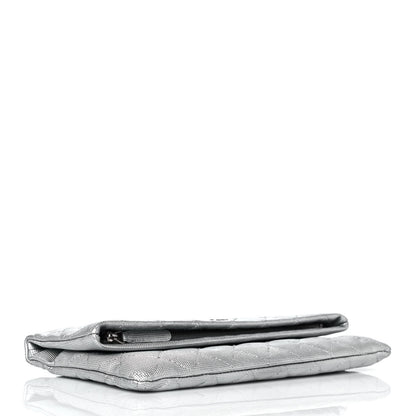 Chanel Metallic Calfskin Quilted Pixel Effect CC Beauty Clutch Silver 4 of 10
