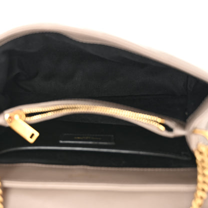 Saint Laurent Calfskin Y Quilted Monogram Small Loulou Chain Satchel Taupe 5 of 10