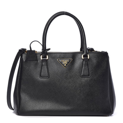 Prada Saffiano Small Galleria Double Zip Tote Black 1 of 15