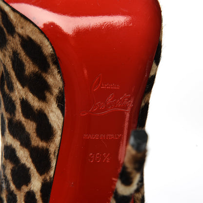 Christian Louboutin Pony Hair Ishtar Botta 120 Ruched Knee Boots 36.5 Leopard 6 of 9