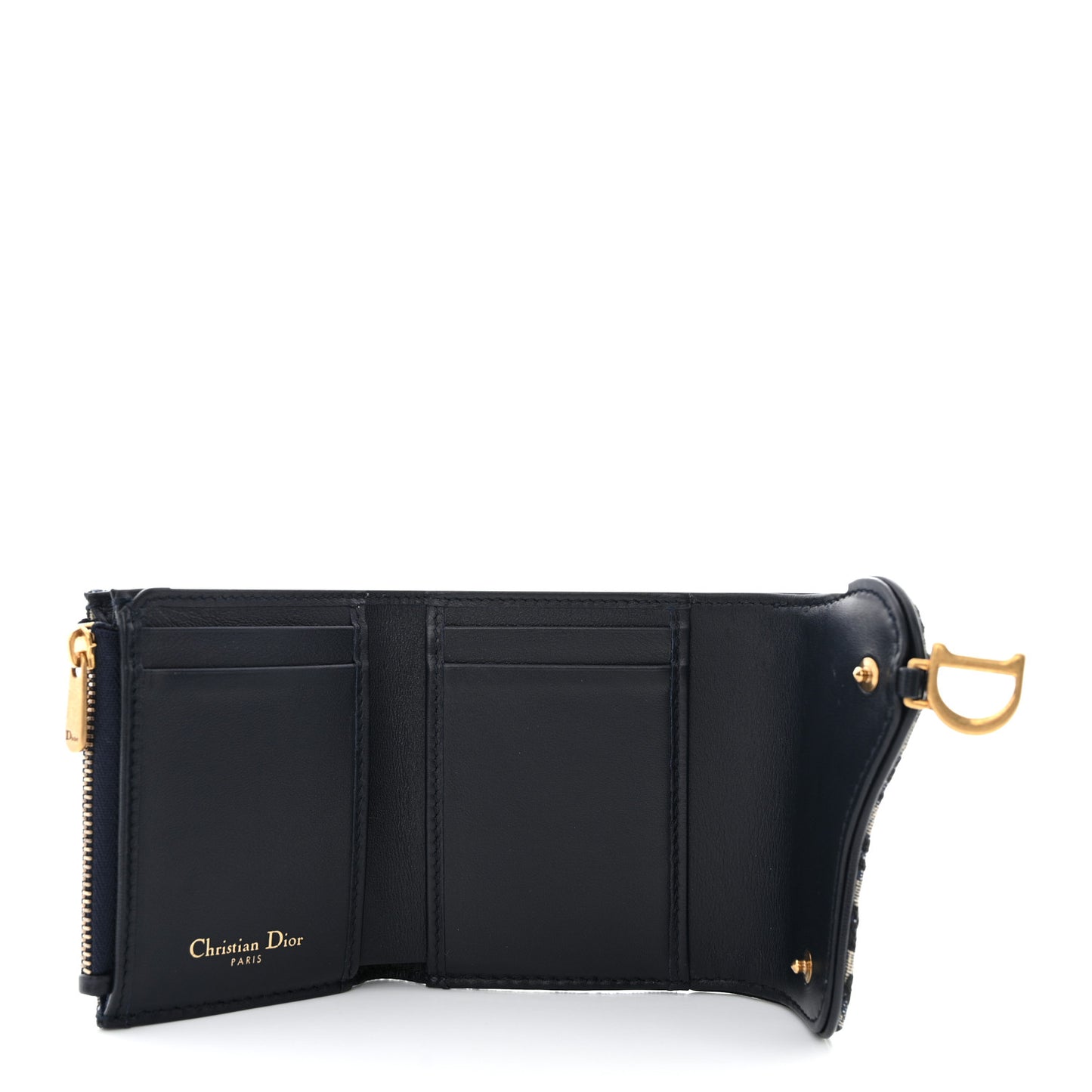 Oblique Saddle Lotus Wallet Blue