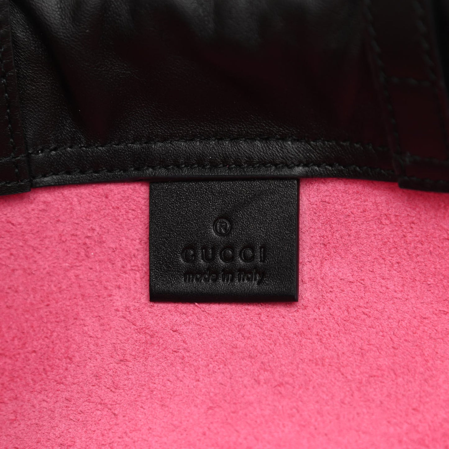 Grained Calfskin Logo Drawstring Backpack Box Pink Green Black