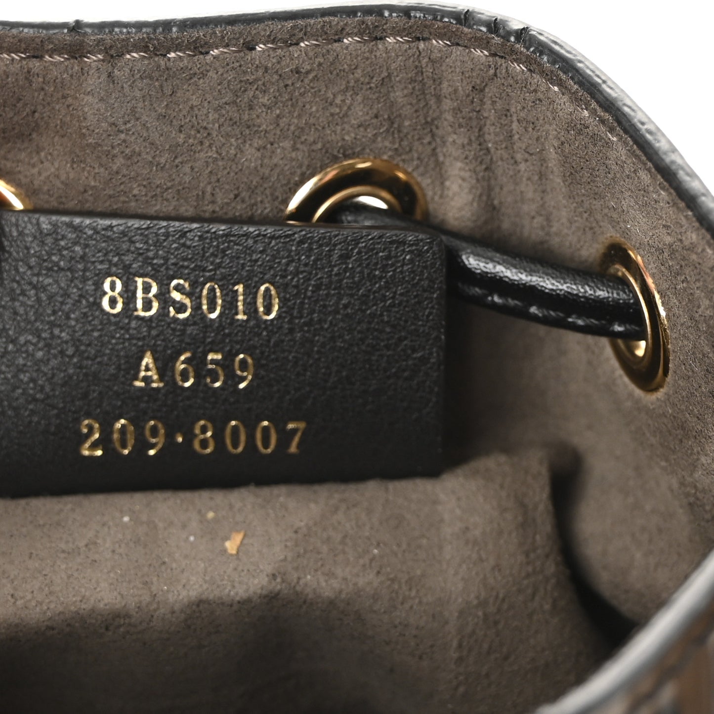 Vitello Liberty F is Fendi Bi-Color FF 1974 Embossed Mini Mon Tresor Bucket Bag Maya Black
