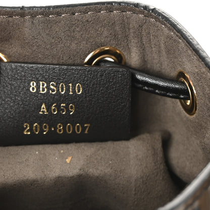 Fendi Vitello Liberty F is Fendi Bi-Color FF 1974 Embossed Mini Mon Tresor Bucket Bag Maya Black 7 of 10